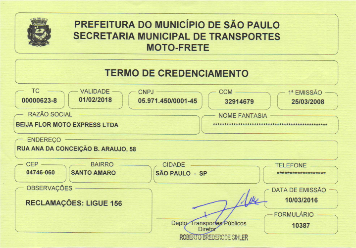 Beijaflor Termo Credencimento